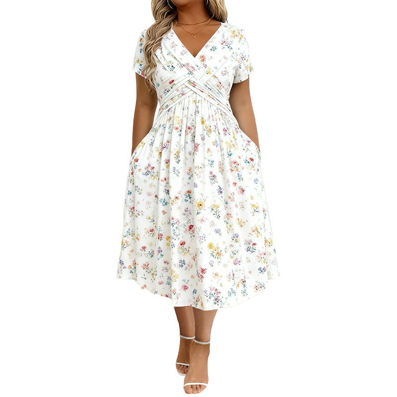 Carlotta - Floral Wrap Midi Dress
