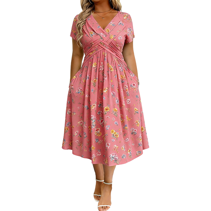 Carlotta - Floral Wrap Midi Dress