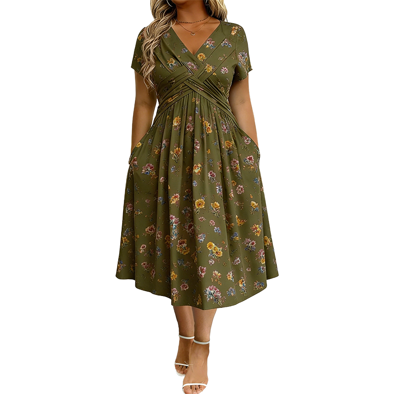 Carlotta - Floral Wrap Midi Dress