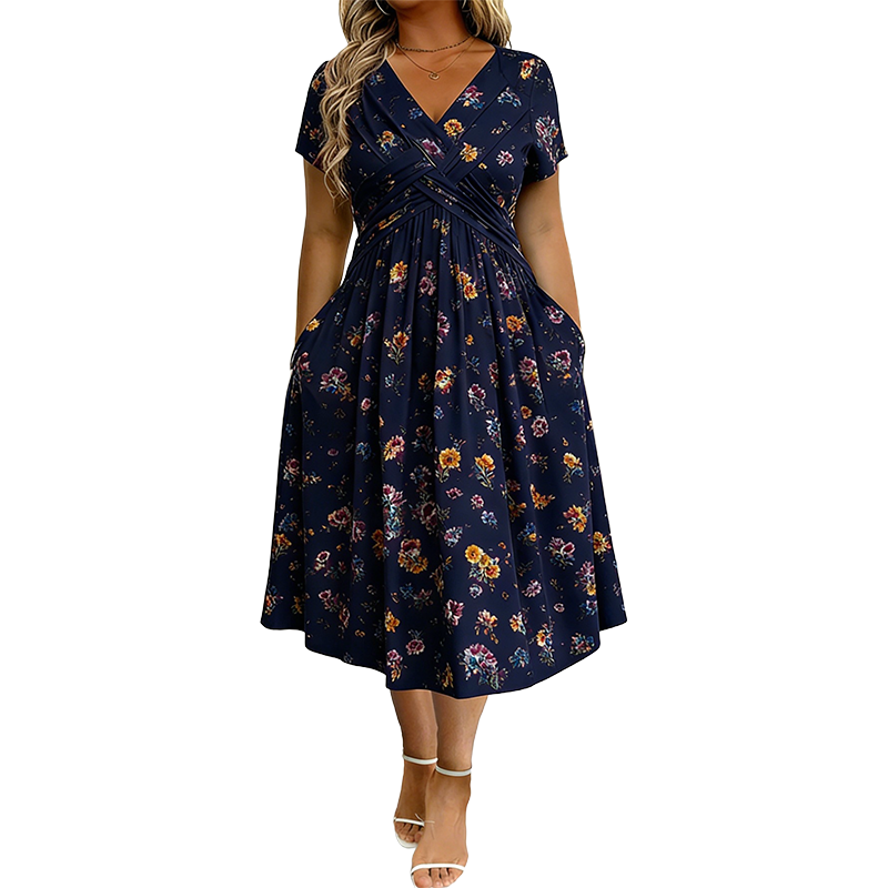 Carlotta - Floral Wrap Midi Dress
