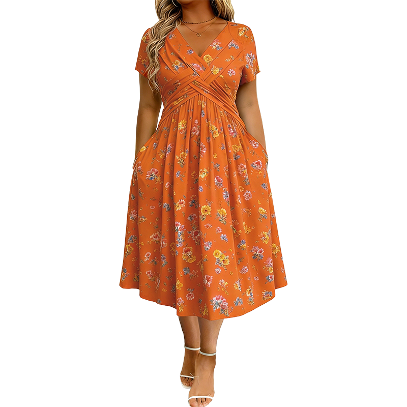 Carlotta - Floral Wrap Midi Dress