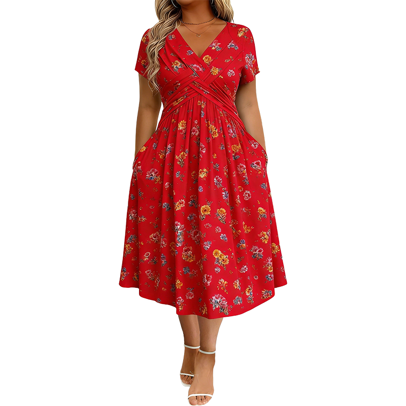 Carlotta - Floral Wrap Midi Dress