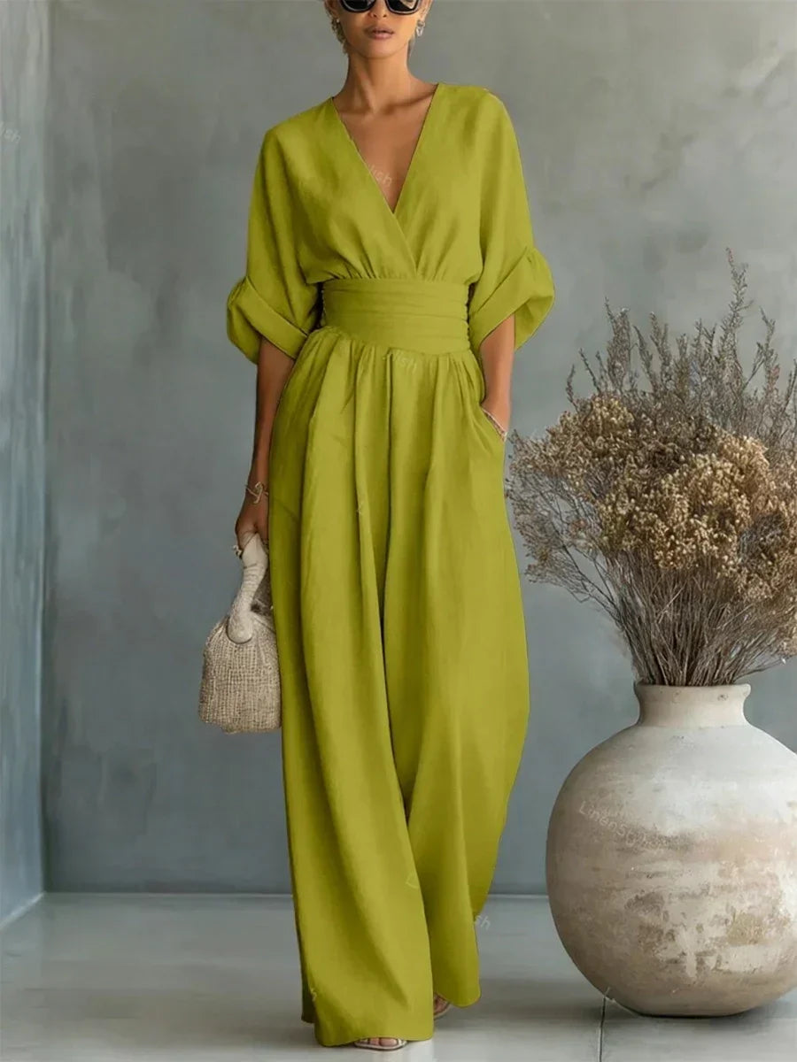 The Capella - V-Neck High-Waist Jumpsuit