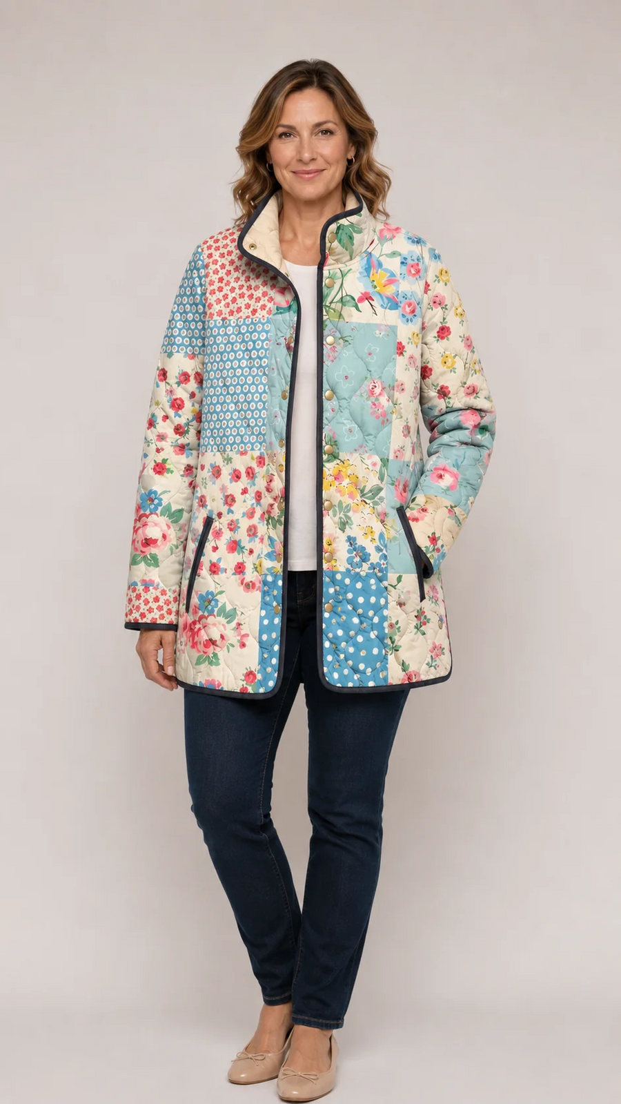 Florence | Floral-Print Quilted Jacket